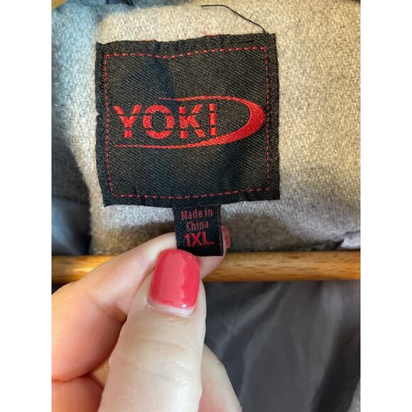 Yoki Gray Thick Buttoned Flare Hem Coat Sz 1XL - Picture 6 of 9